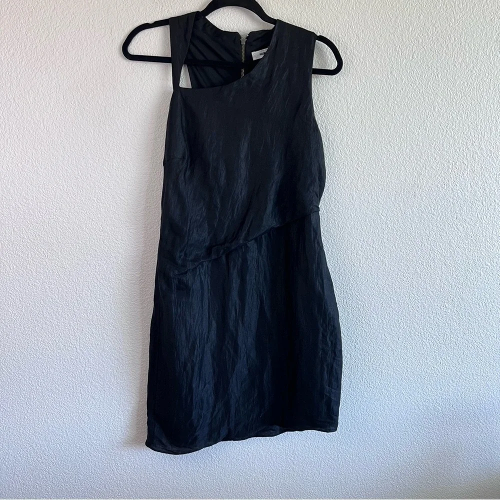 Helmut‎ Lang Women’s Lucid Black Sleeveless Asymmetric Dress Linen